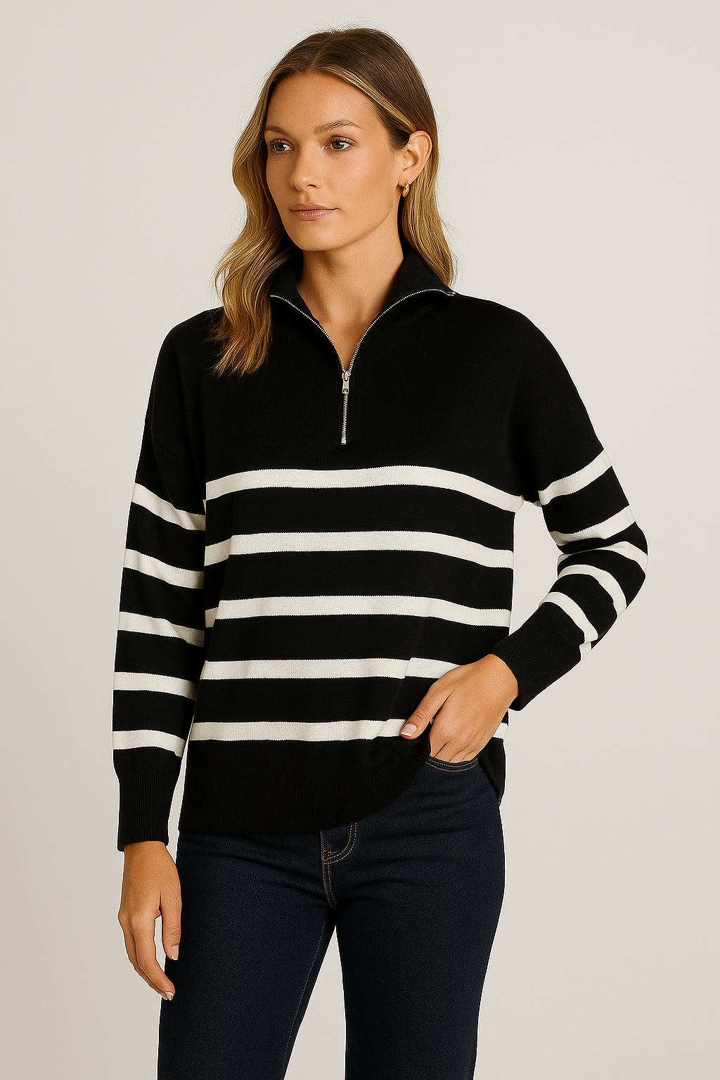 Sailor sweatshirt with zipper