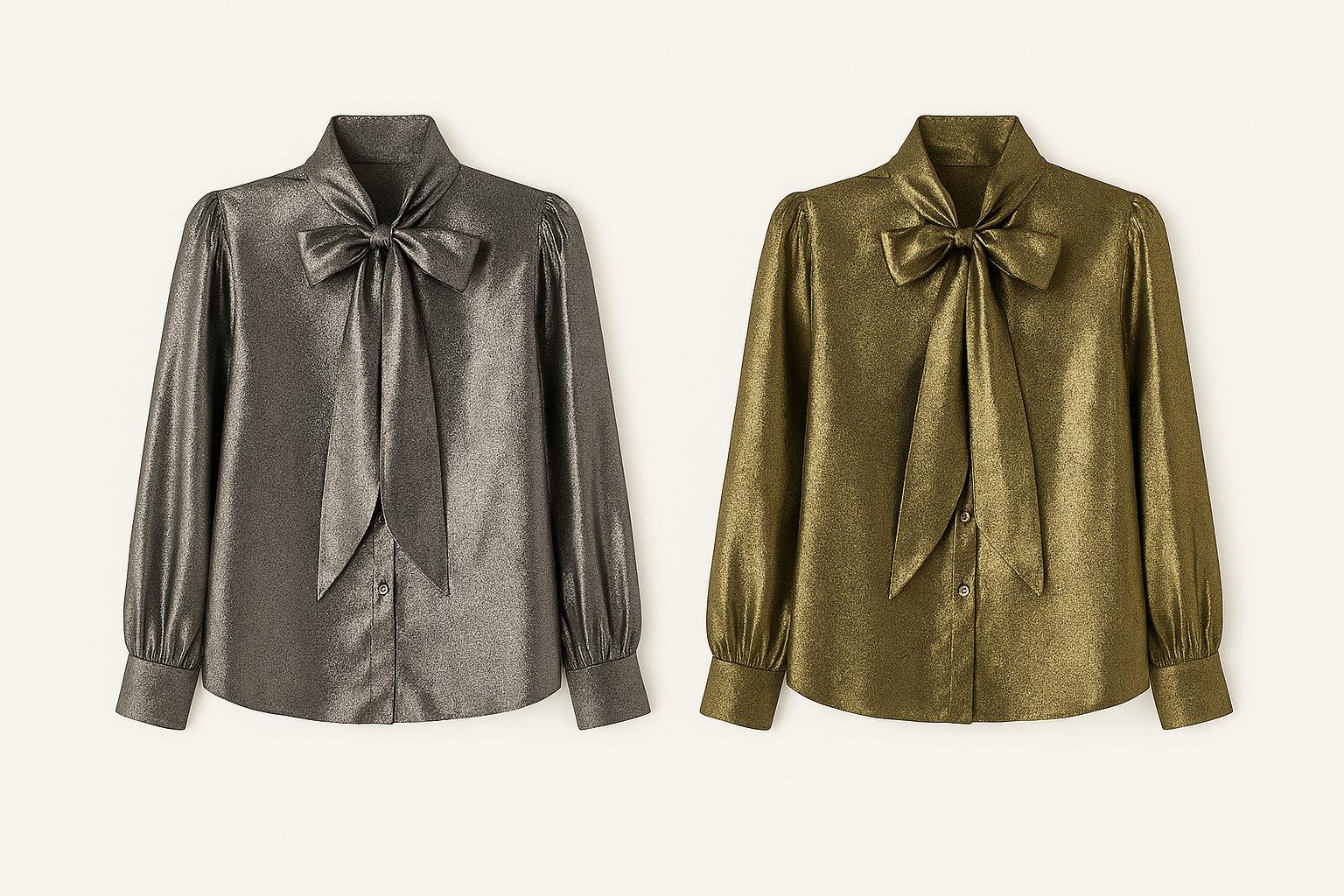 Blusa satinada con lazo