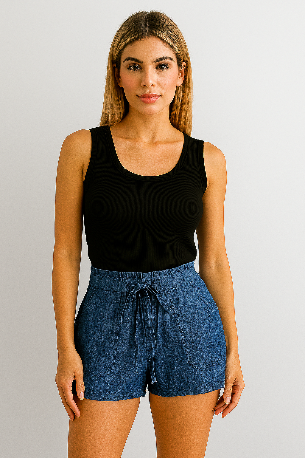 Light denim shorts