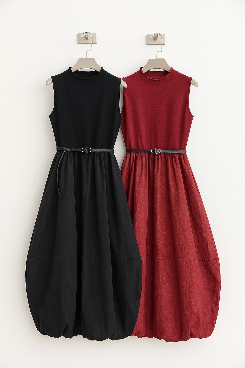 Vestido sin mangas con dobladillo abullonado
